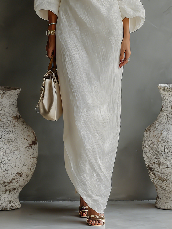 Salomé – Robe Maxi Asymétrique Un Seul Bretelle