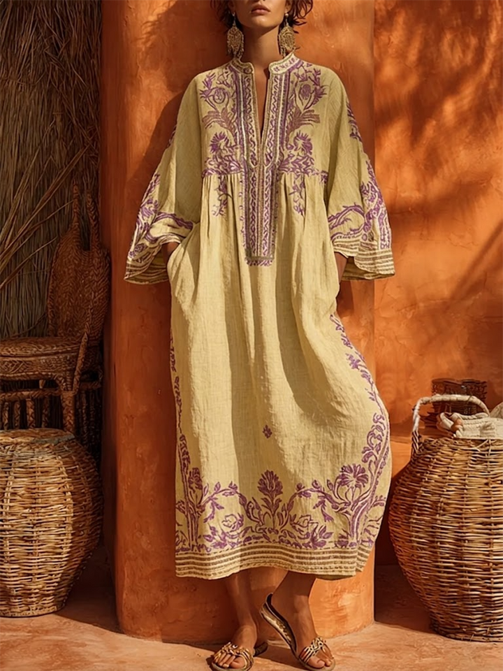 Broderie Souple – Robe Brodée Fluide