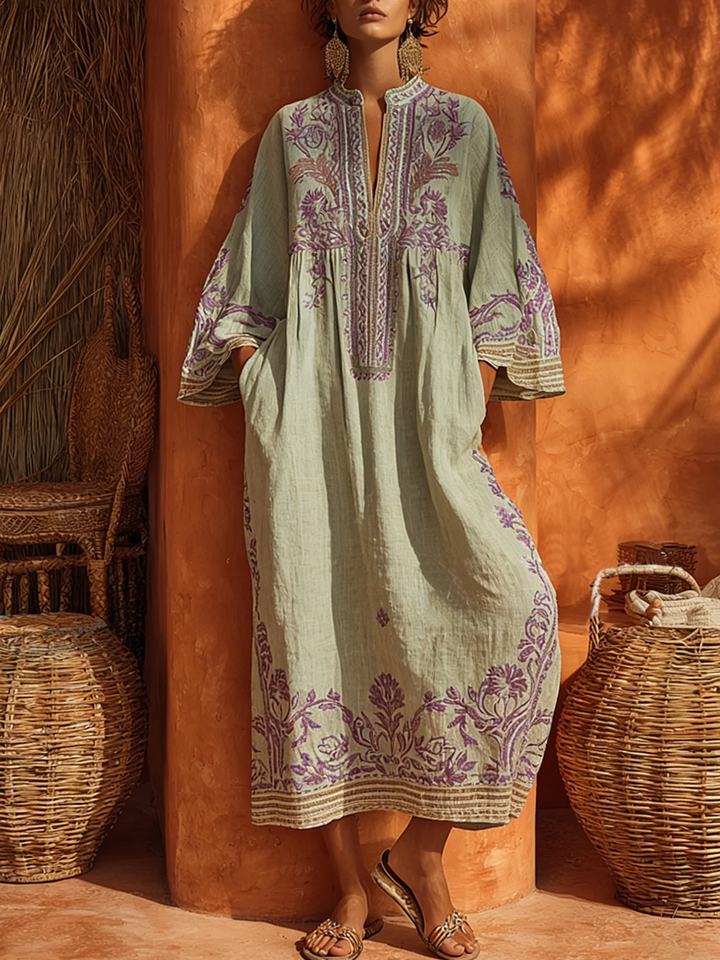 Broderie Souple – Robe Brodée Fluide