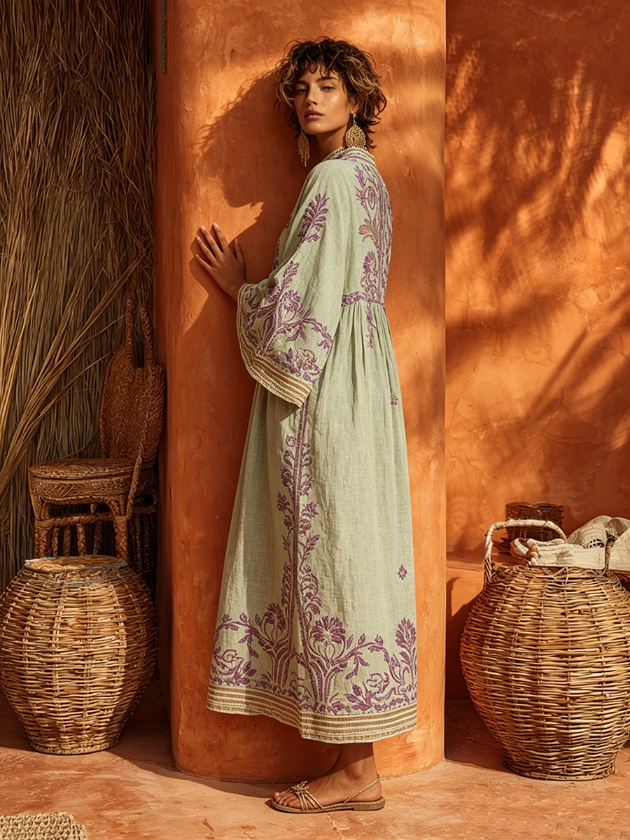 Broderie Souple – Robe Brodée Fluide
