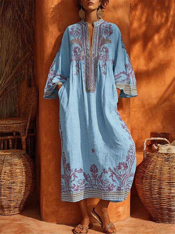 Broderie Souple – Robe Brodée Fluide