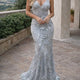 Robe de soirée pailletée à dos nu
