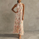 Iris – Robe Maxi Fleurie Dos-Nu Sans Manches