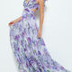 Perrine – Robe Maxi Lilas Dos Ouvert Imprimée