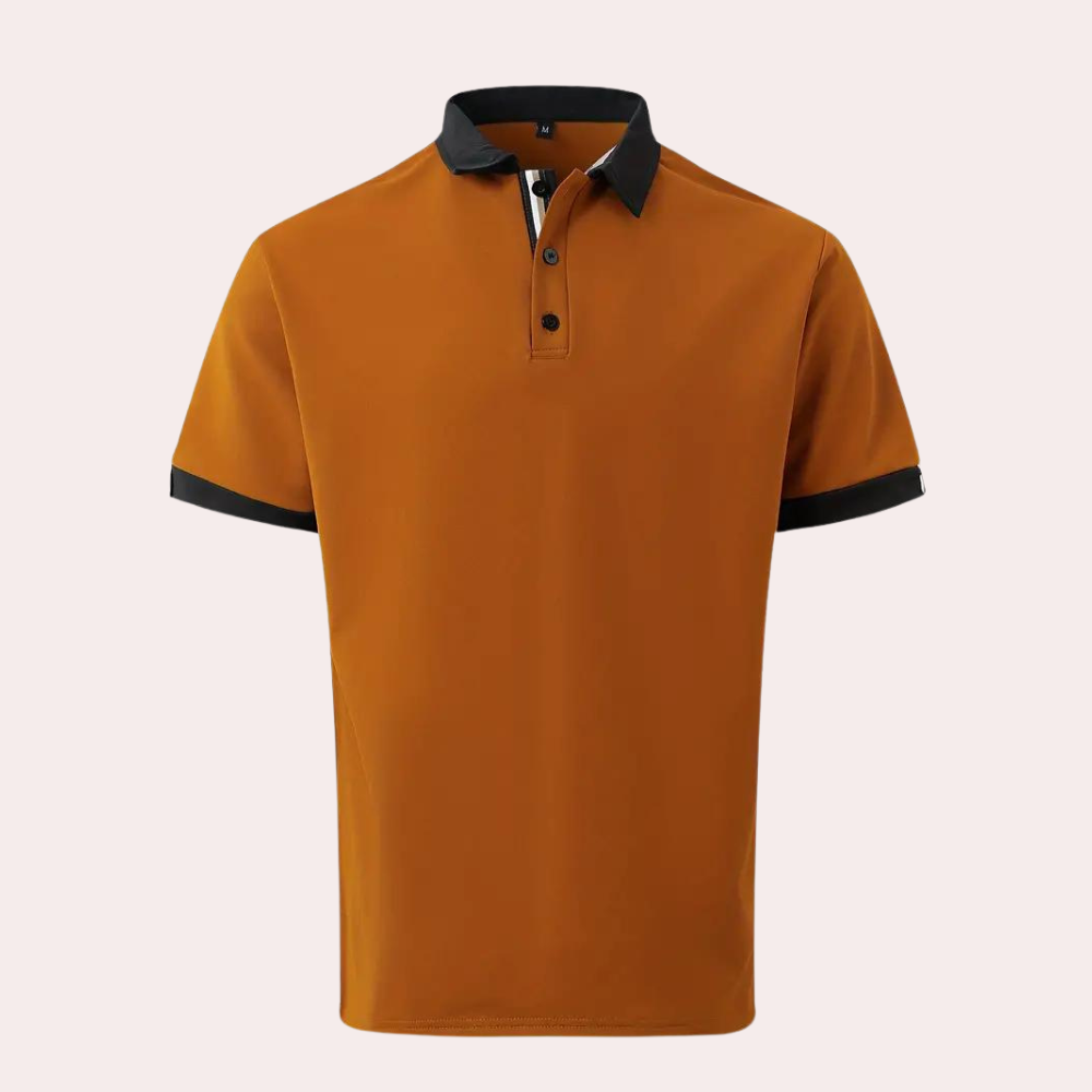 Chemise d'été orange à manches courtes Ruben