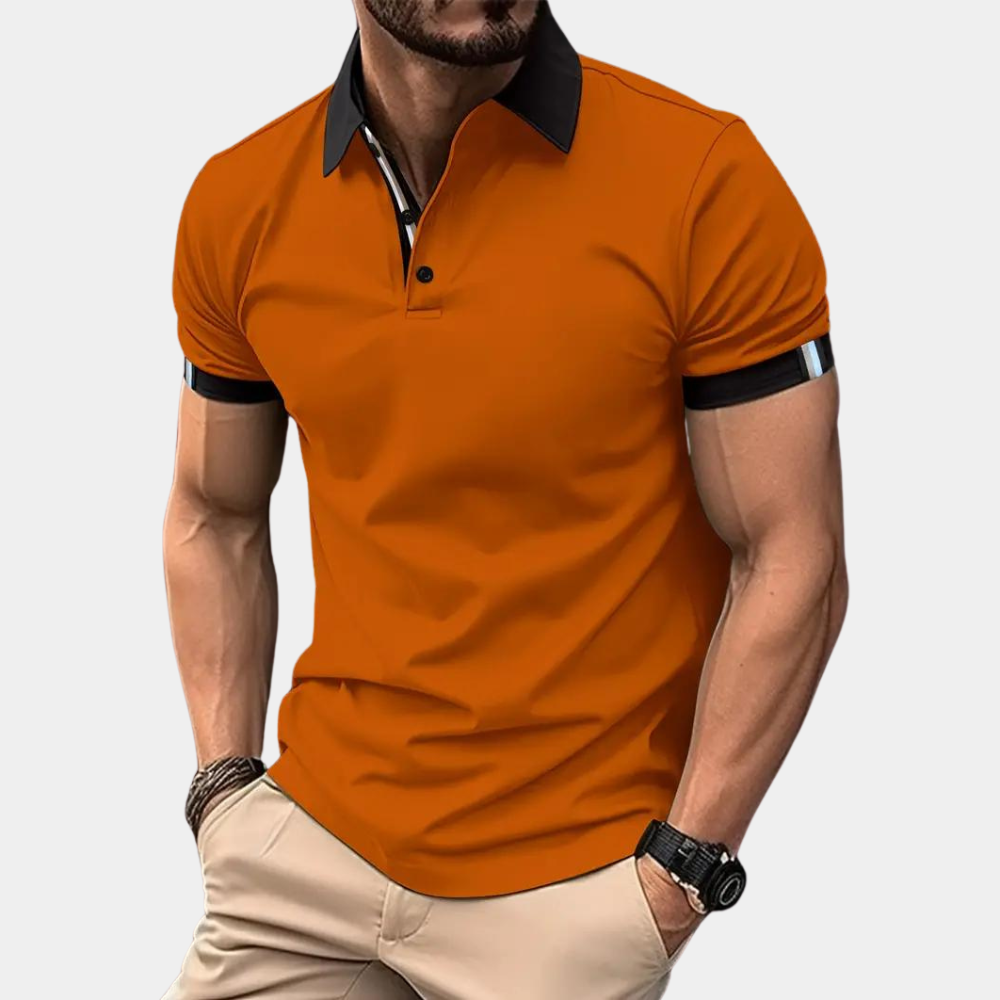 Chemise d'été orange à manches courtes Ruben