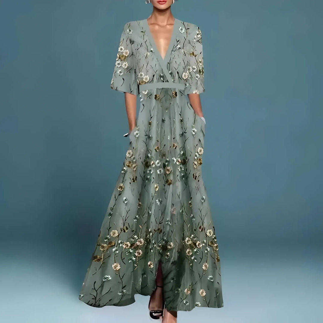 Fleur de Printemps – Robe Fleurie Col V
