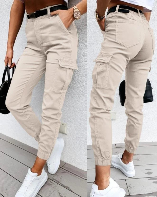 Sofie – Pantalon Cargo Taille Haute