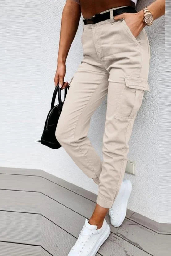 Sofie – Pantalon Cargo Taille Haute