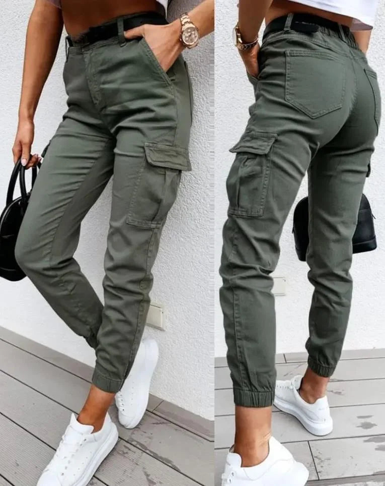 Sofie – Pantalon Cargo Taille Haute