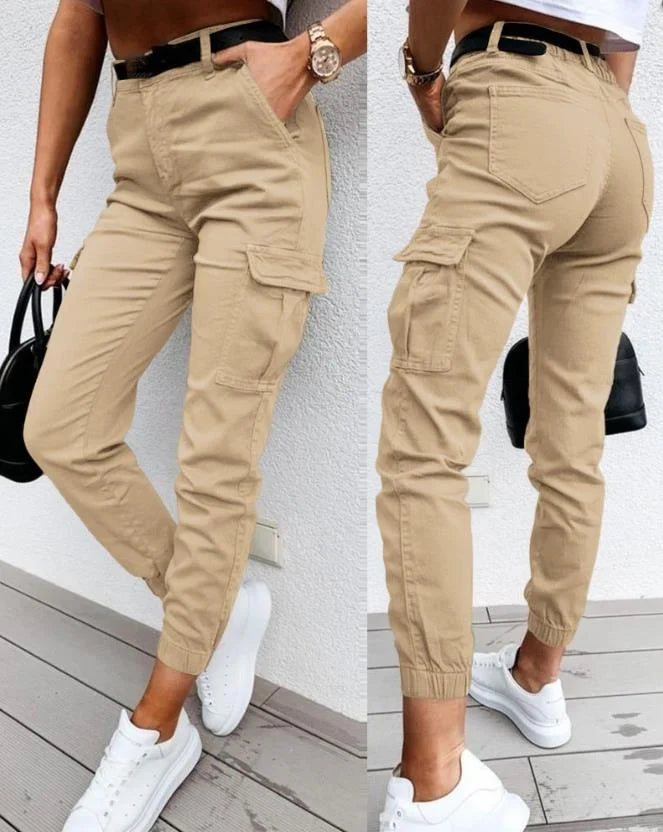 Sofie – Pantalon Cargo Taille Haute