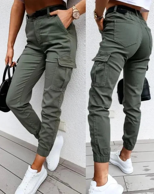 Sofie – Pantalon Cargo Taille Haute