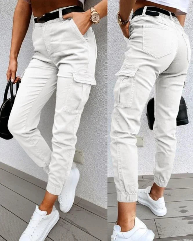 Sofie – Pantalon Cargo Taille Haute