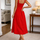 Robe midi trapèze à bustier froncé