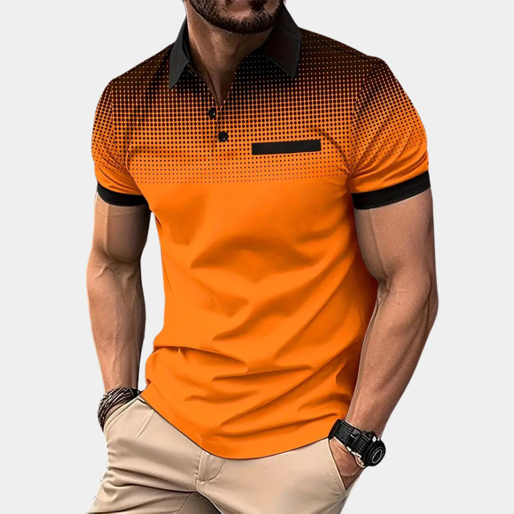Chemise d'été orange à pois Teun
