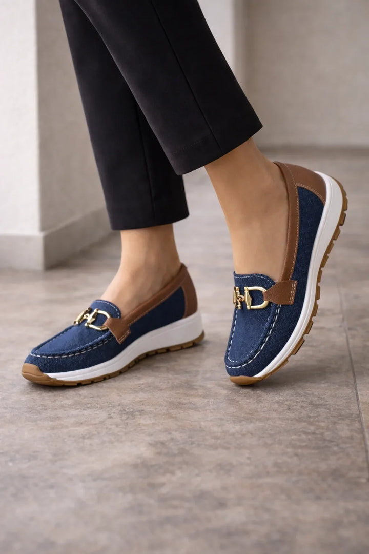 Mocassins à détail doré