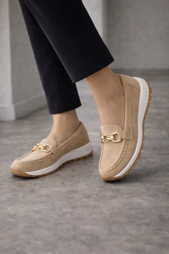 Mocassins à détail doré