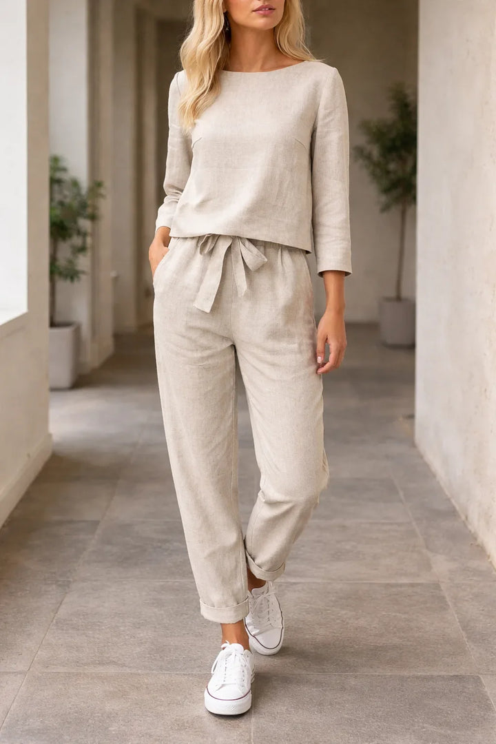 Ensemble fluide deux pièces avec ceinture