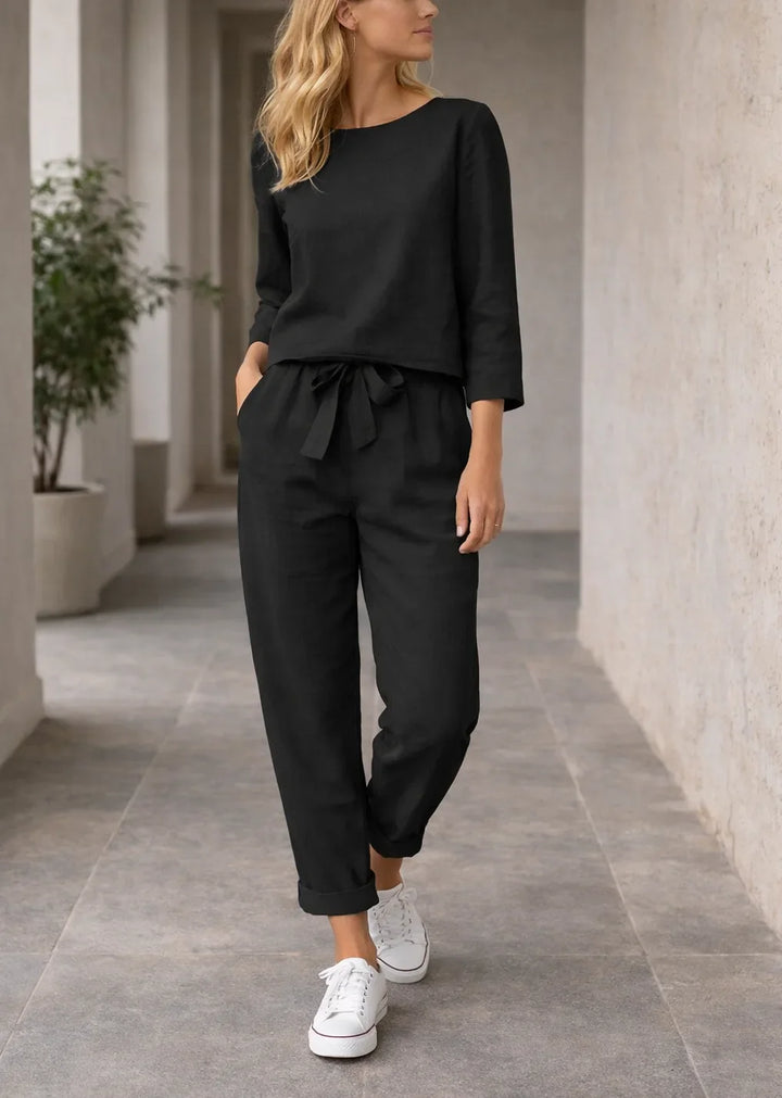Ensemble fluide deux pièces avec ceinture