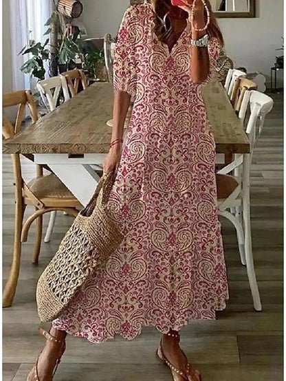 Boho Bleue – Robe Midi Bohème
