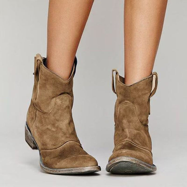 Western Suède – Bottines en Suédine Style Western