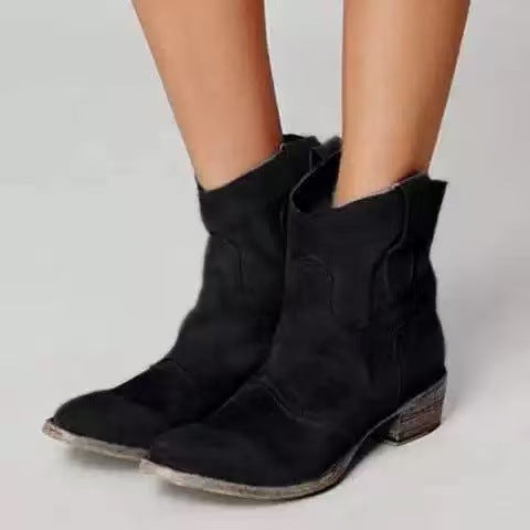 Western Suède – Bottines en Suédine Style Western