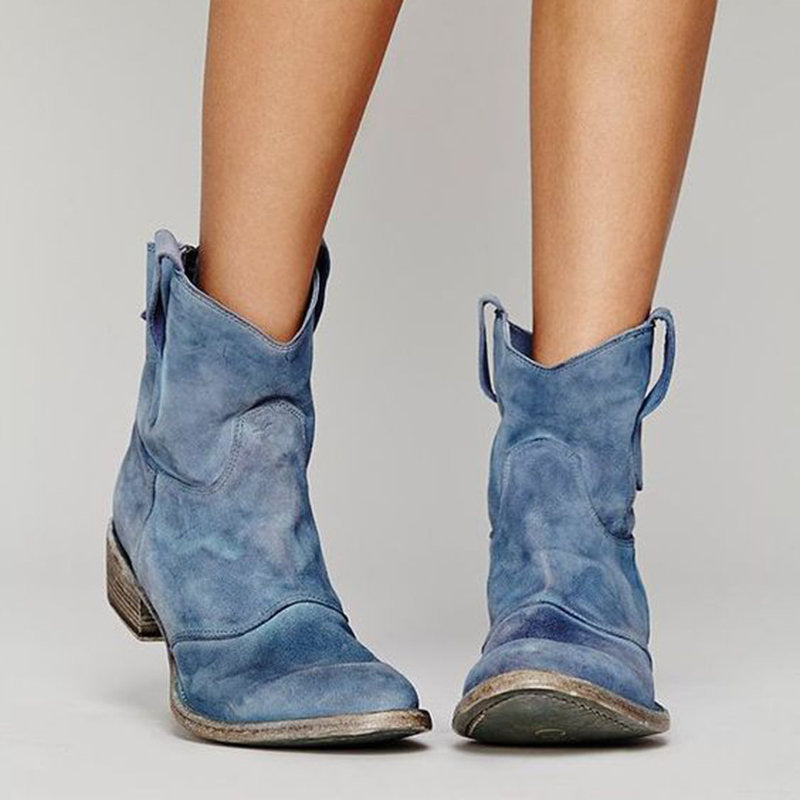Western Suède – Bottines en Suédine Style Western