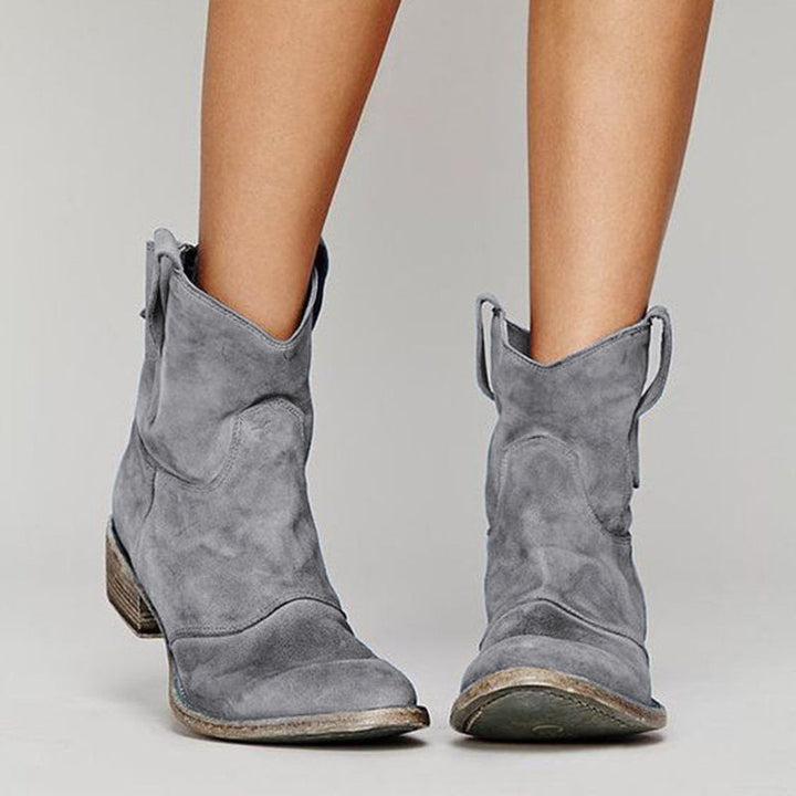 Western Suède – Bottines en Suédine Style Western