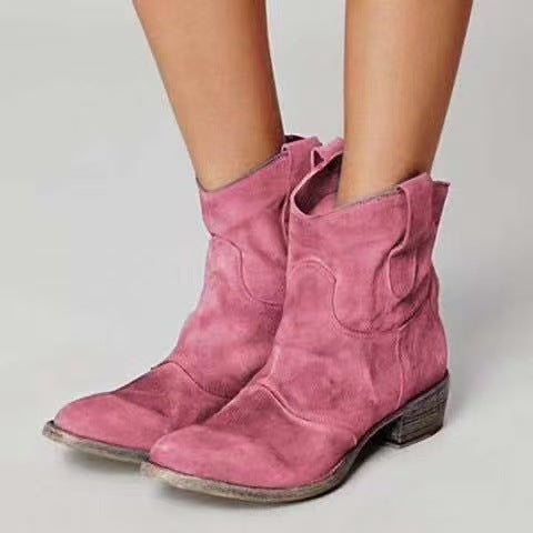 Western Suède – Bottines en Suédine Style Western