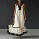 Léa – Robe Maxi Col V à Volants