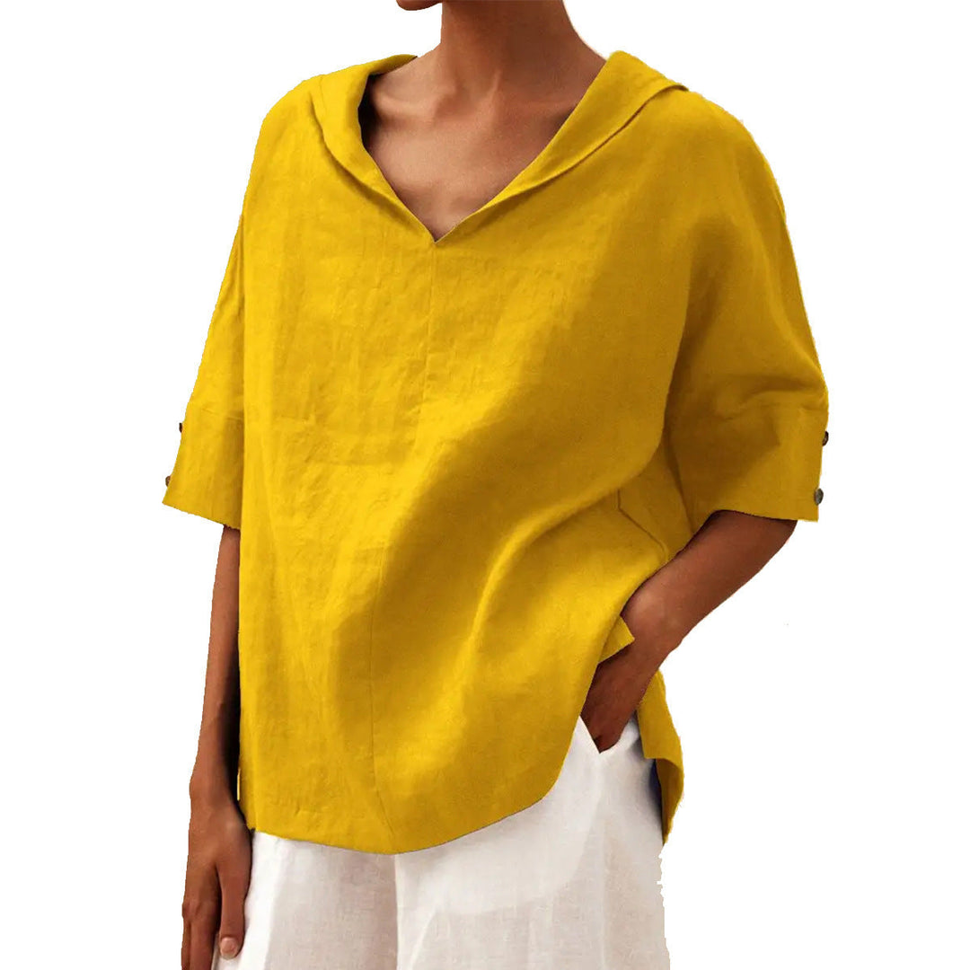 Lin Naturel – Blouse en Lin Col V